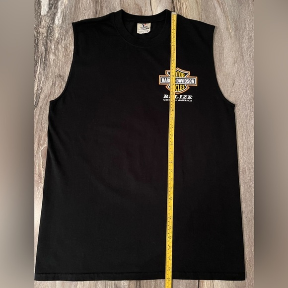 YAZBEK Harley Davidson Sleeveless T-Shirt Tank Size Large Black Belize - Picture 14 of 15